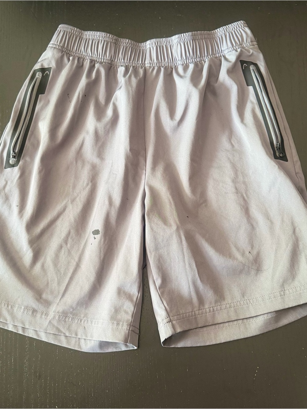 Head Men's Light Gray Athletic Shorts with Zipper Pockets